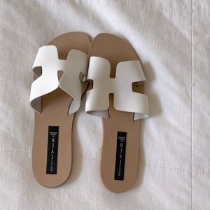 SM White Slide Sandals
